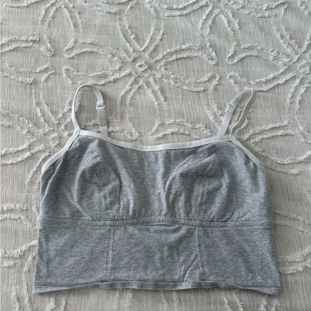 Gray Spaghetti Strap Crop Top